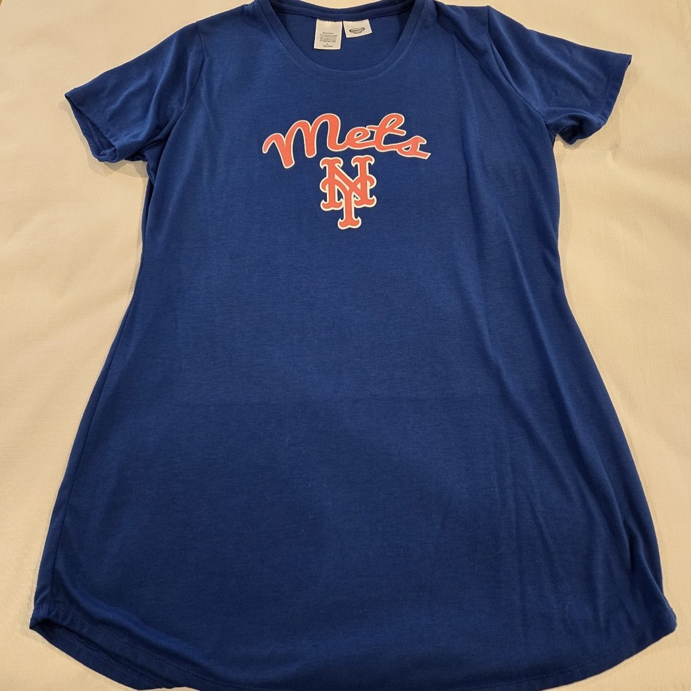New York Mets Concepts Sport Marathon Nightshirt Gown Royal‎ Blue Large